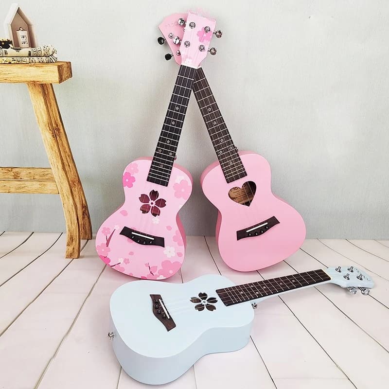 Ukulele beginner student pink children small guitar ukulele ukulele musical instrument cherry blossom