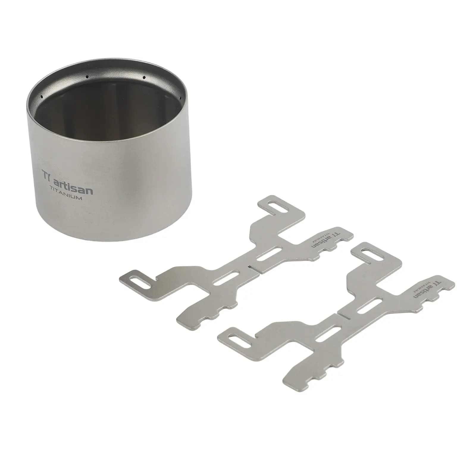 70 ml portable stove for camping, backpacking, hiking, outdoor kitchen, light aluminium construction with cross support