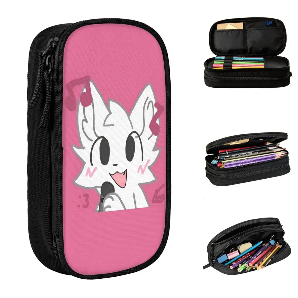 Boykisser Silly Cat Astucci per matite Gioco musicale Astucci per penne Scatola per studenti Grandi borse portaoggetti Studenti Scuola Regalo di cancelleria