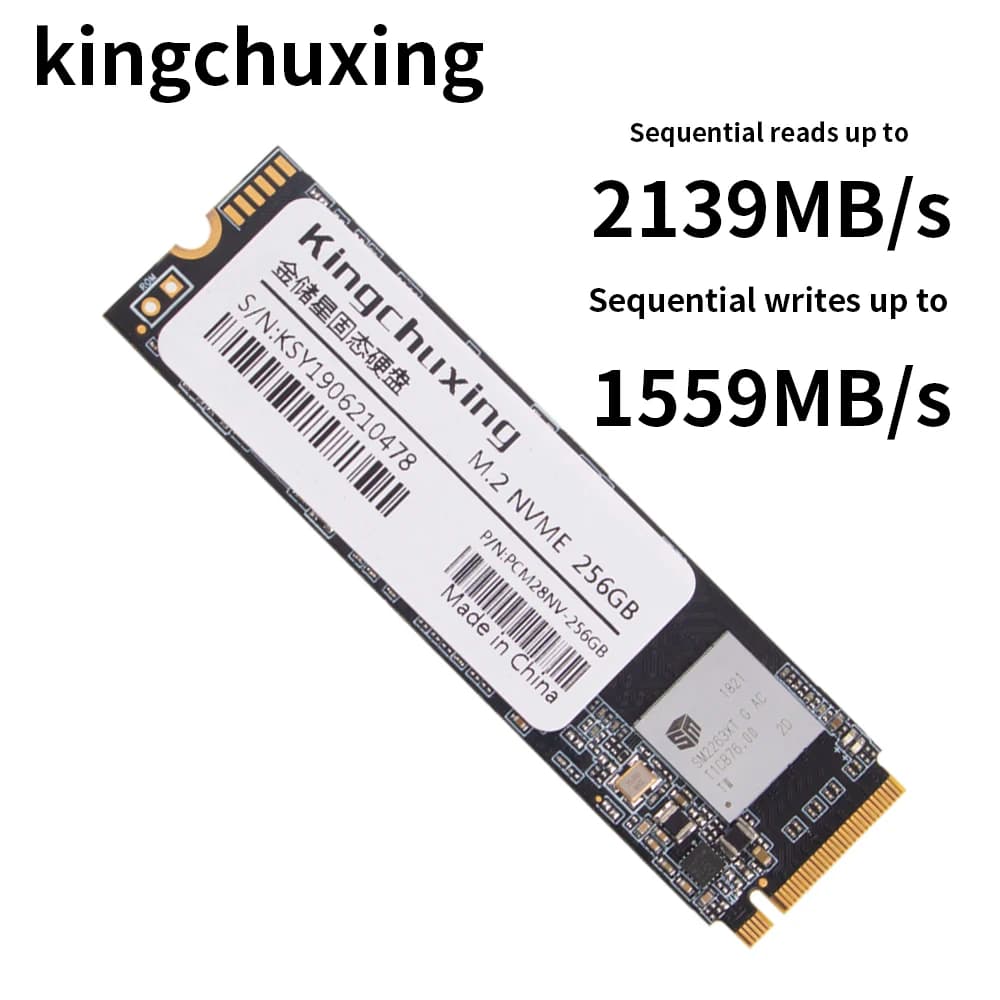Kingchuxing M.2 2280 PCIe NVMe SSD Internal Solid State Drive for Laptop - 128GB 256GB 512GB 1TB High-Speed Laptop Hard Drive