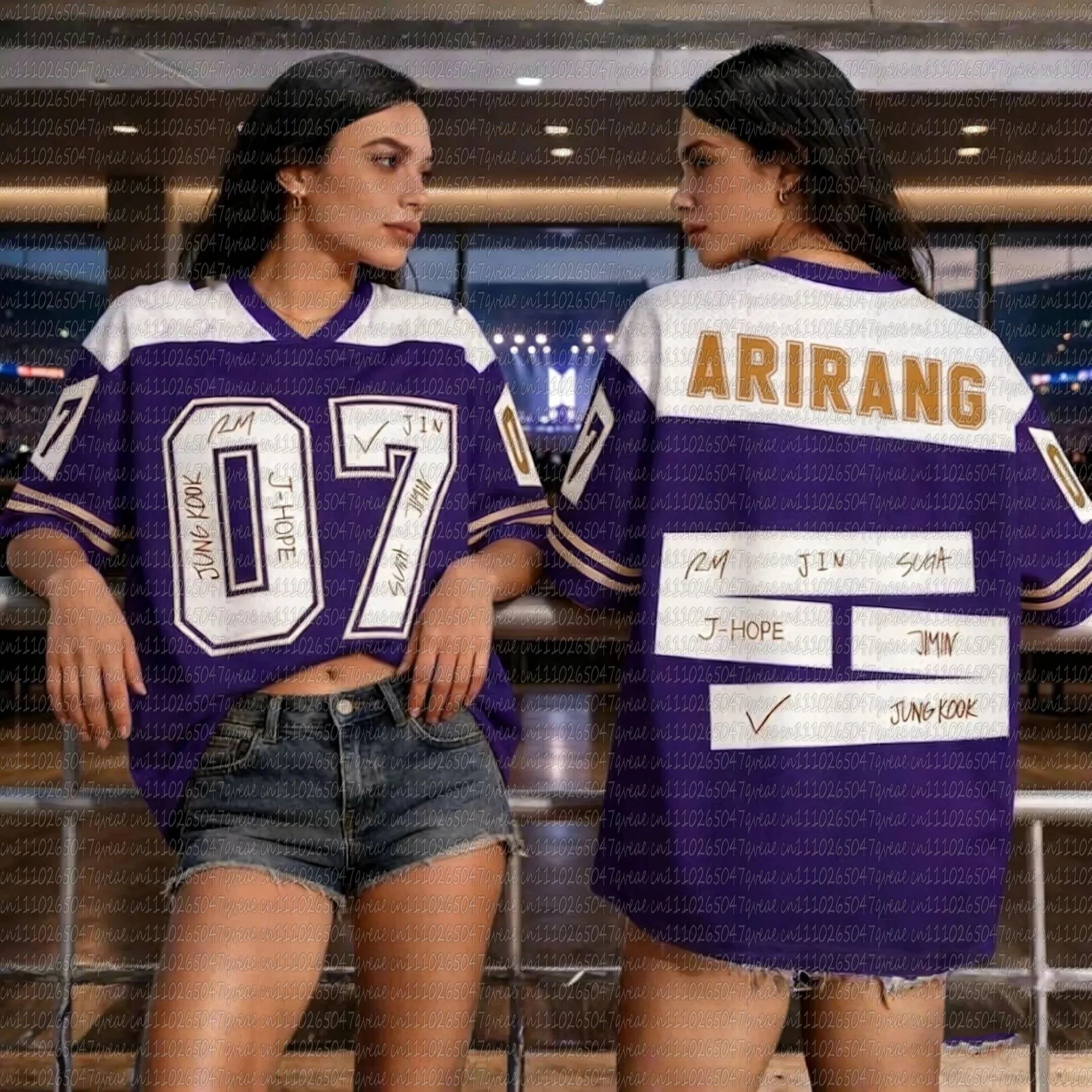 Maglia da Calcio Stile K-pop Y2K 2026 con Stampa 07, Top a Rete a Maniche Corte con Scollo a V, Crop Top Estivo Casual da Donna per Streetwear