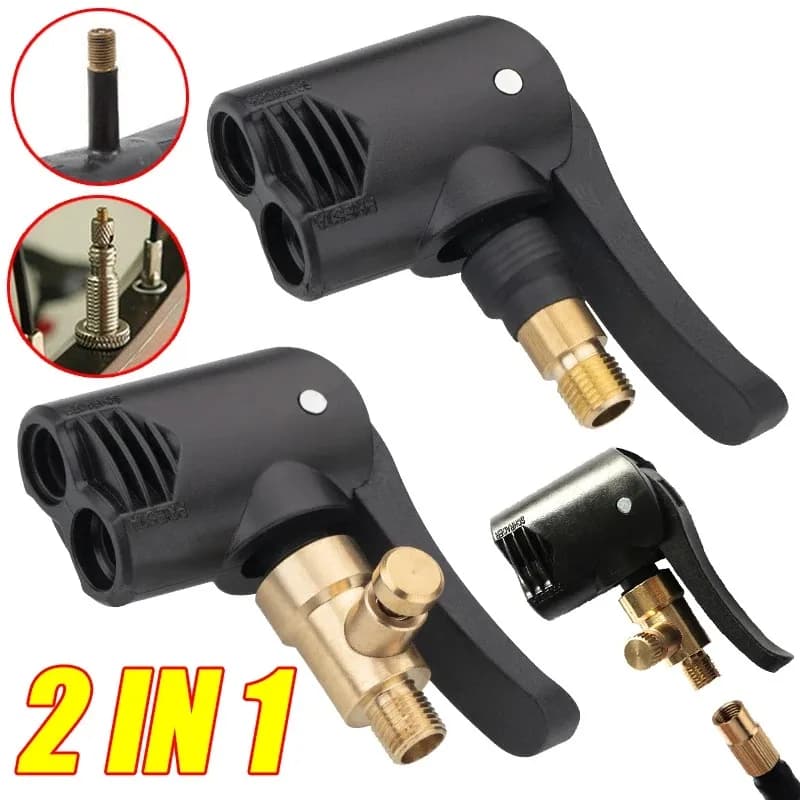Adattatore per tubo flessibile per ugello per pompa da bicicletta 2 in 1 Pompa gonfiabile Adattatore per connettore valvola di gonfiaggio per mandrino d'aria per moto Accessori auto