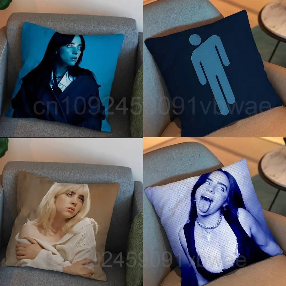 HIT ME HARD AND SOFT Billie Eilish Fodera per cuscino adatta per divano, auto, camera da letto, ufficio, cuscini decorativi