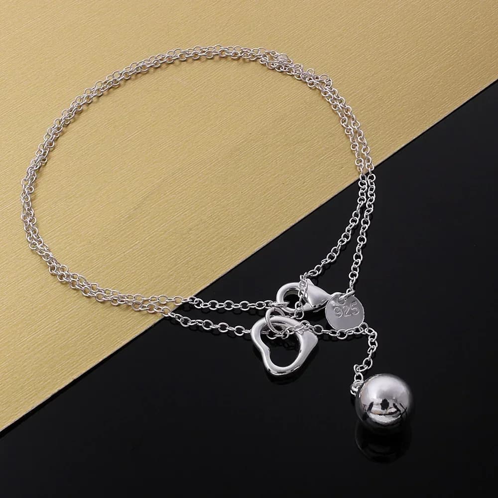 Collana con Ciondolo a Cuore in Argento Sterling 925, Gioiello Elegante per Donne, Ideale per Feste, Matrimoni e Regali di Natale