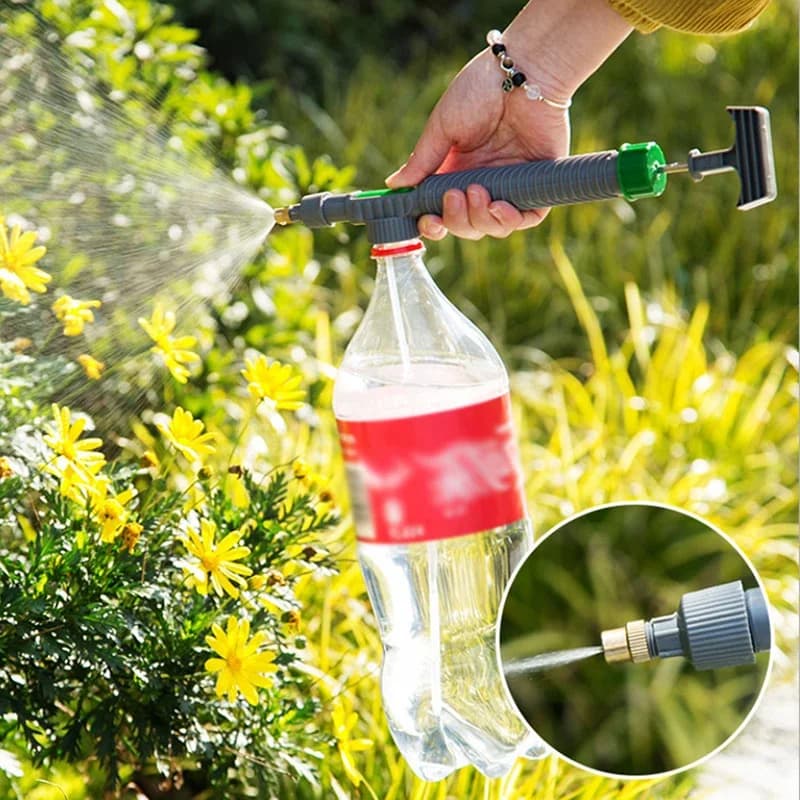 Pompa d'aria ad alta pressione, spruzzatore manuale, bottiglia per bevande regolabile, ugello per testa di spruzzo, strumento per irrigazione da giardino, attrezzi agricoli