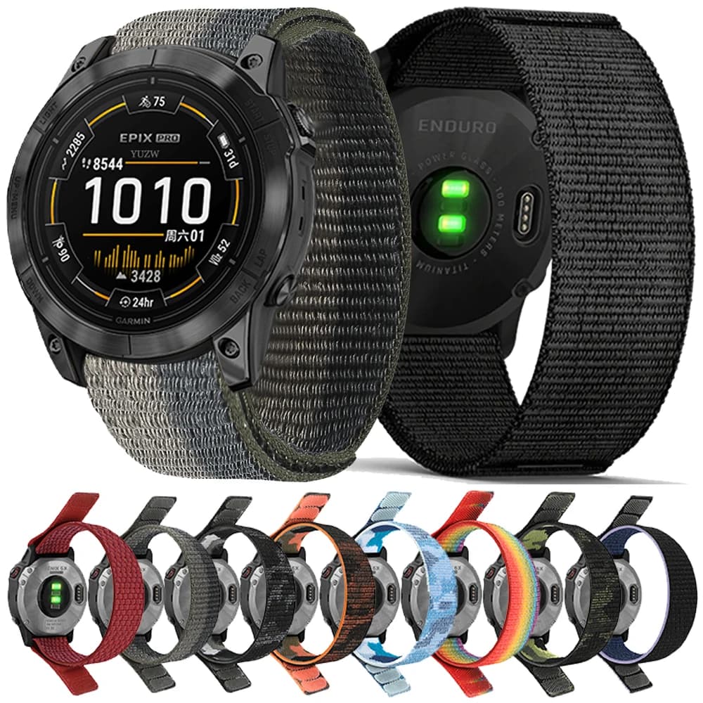 Quickfit 22 26mm cinturino in nylon intrecciato per Garmin Descent Enduro 2 Mk2/Mk2i/Mk1/Epix Pro G1 cinturino ad anello cinturino di ricambio