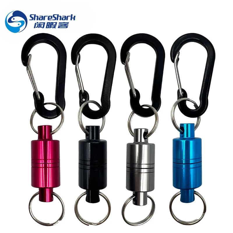Strumenti da pesca Rilascio netto magnetico Portachiavi magnetico Rete da pesca a mosca Divaricatore Magnete Porta clip in metallo Attrezzatura da pesca