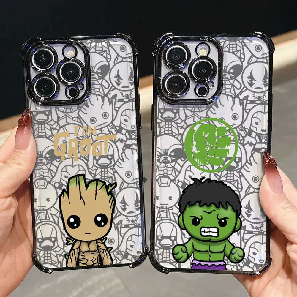 Silicone Avengers Groot The Hulk Cover for iPhone 17E 17 16 Pro 15 14 13 12 11 Pro Max 17 Air 16 E 15 Plus