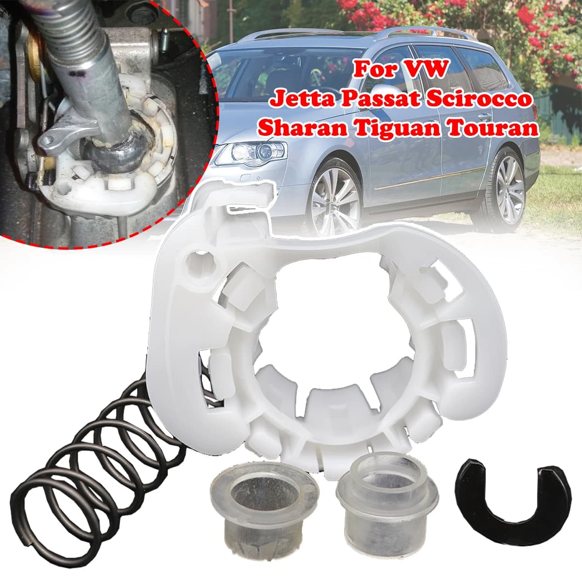 Auto Shifter Cuscinetto Dell'albero Borsette Per VW MK5 MK6 Golf Jetta Gearstick Leva Asta di Collegamento Pivot Bush Isolante Braccio Sfera Supera Primavera