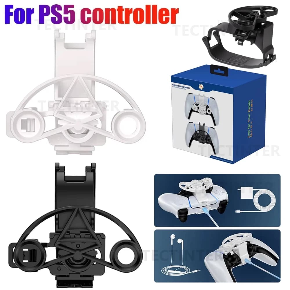 Per controller PS5 Mini volante Giochi di corse Gamepad Sostituzione giochi migliorati per accessori ausiliari di direzione PS5