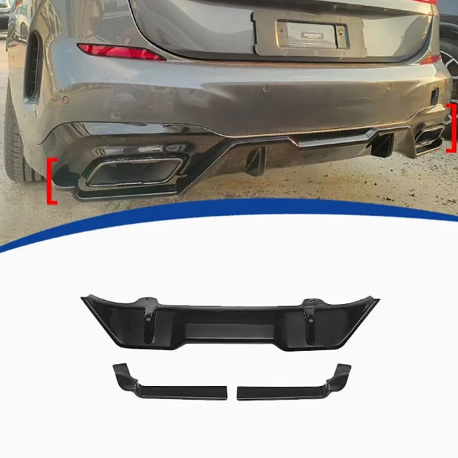 For BMW 2 series F44 2011-2024 Bright Black Car Rear Bumper Diffuser Rear Splitters Glossy Black Spoiler Back lip Car Accessorie