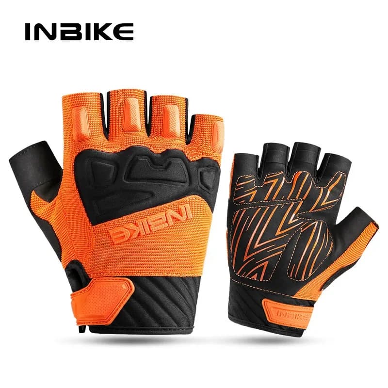 INBIKE Half Finger Cycling Gloves Breathable Shock-Absorbing MTB Road Bike Gloves Professional Cycling Equipment Elastic Fabric