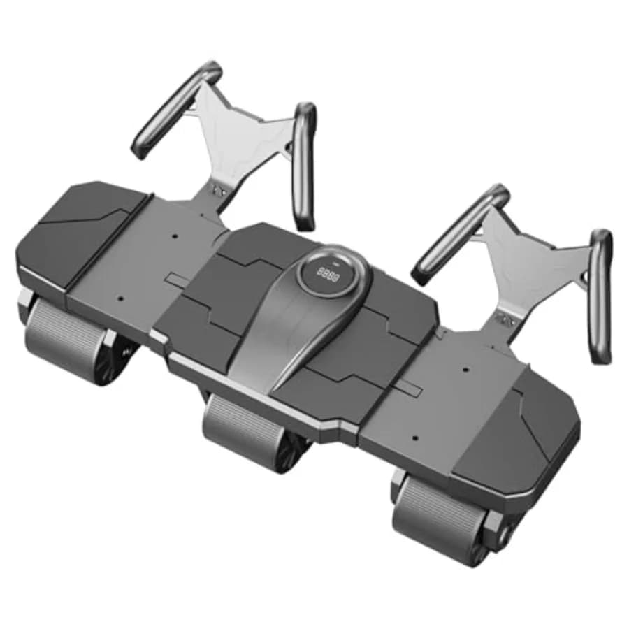 New Six Wheel Abdominal Roller with Rubber Support - Automatic Six Wheel Abdominal Roller with Rebound, Dual Version Upgraded for Core Training