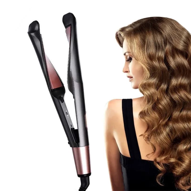 KEOL-Styler for 3-in-1 Hair with LCD Display and Rotating Temperature Control, Arricciacapelli, Plate and Odulator with Spina EU