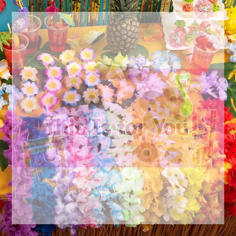 【MA】10Pcs Hawaiian Flower Necklace Artificial Garland Hawaii Beach Party Decoration Fancy Dress Luau Wedding Birthday Cosplay