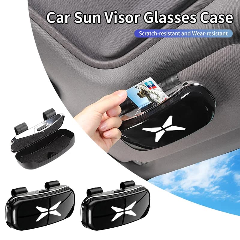 Car Sunglass Holder Case Glasses Clip Sun Visor Organizer Accessories For Xiao Peng XPENG P5 P7 G3 G9 N5 F30 H93 BETA