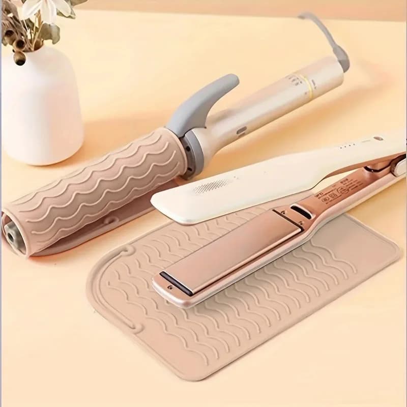 Tappetino in Silicone Resistente al Calore per Strumenti di Styling Capelli, Pad Portatile Antiscivolo e Antiscottatura per Ferro Arricciacapelli e Piastra
