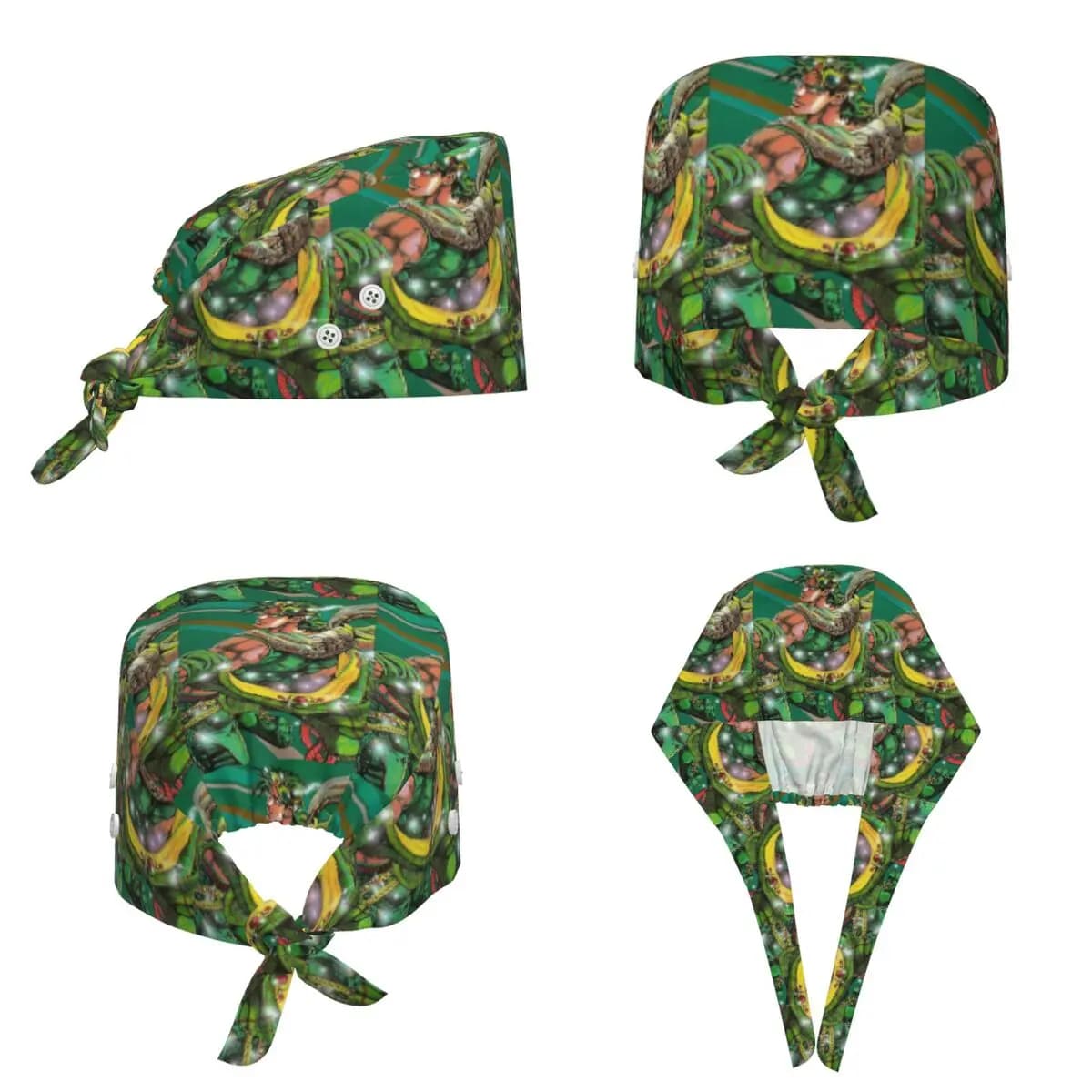 Jojo Bizarre Adventure Joseph Joestar Scrub Hat Doctor Working Surgical Cap Unisex Adjustable Nursing Caps for Dentist