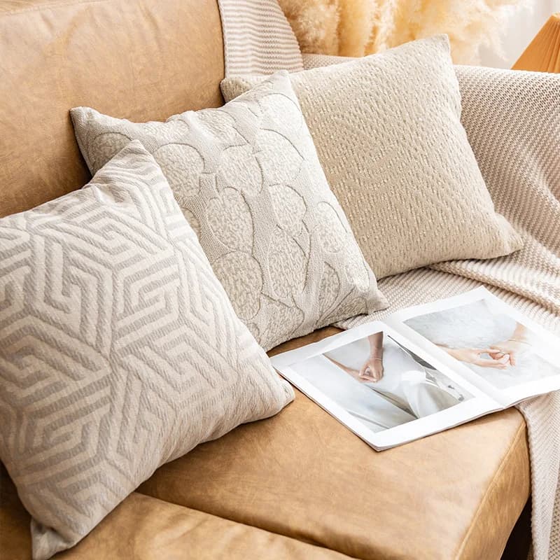 Fodera per cuscino in ciniglia jacquard 45x45 cm, copricuscini decorativi lavorati a maglia per divano, soggiorno, lussuosa fodera morbida per cuscino, decorazione per interni.