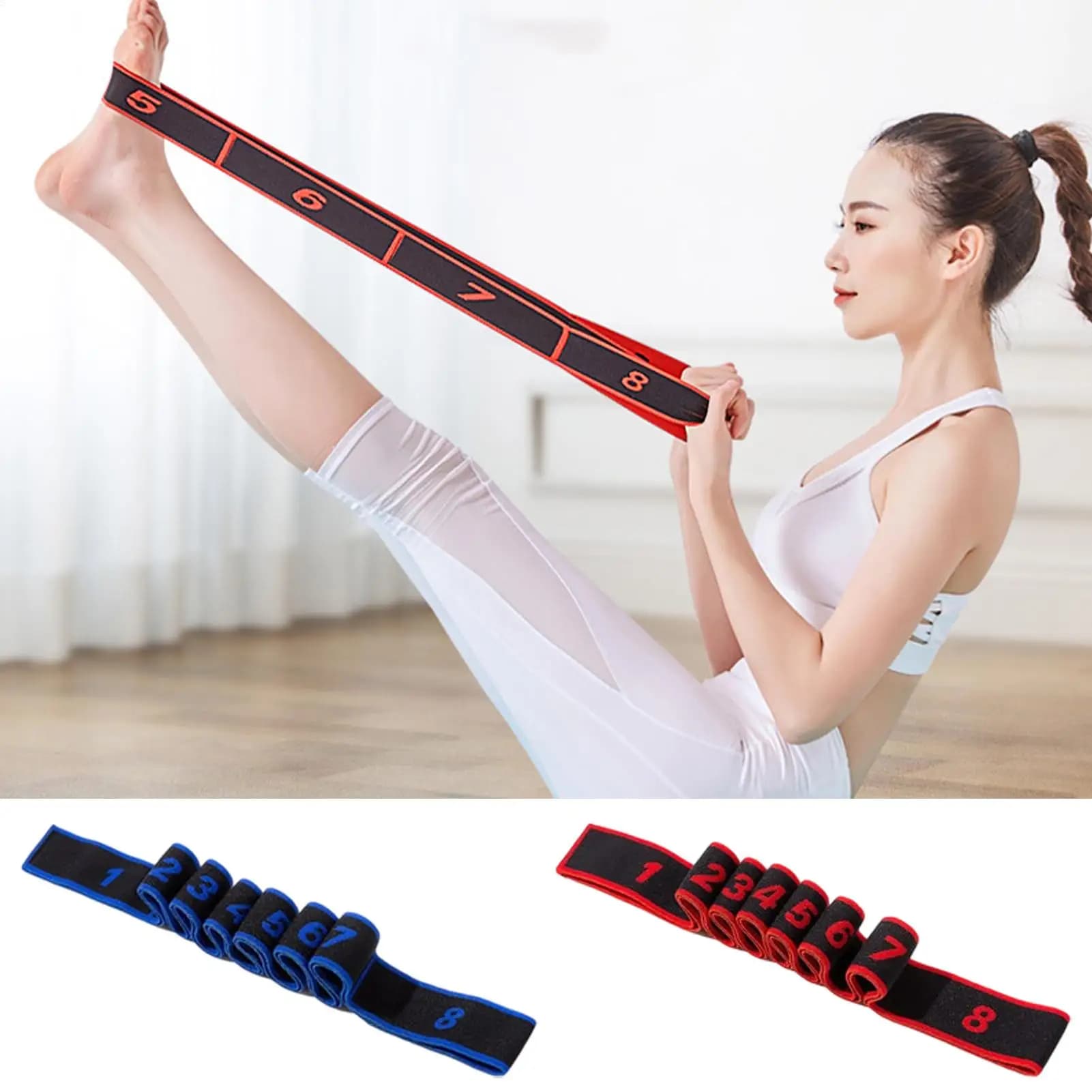 Elastic Yoga Elongation Strap Portable Anti-slip Elastic Strap for Elastic Band for Body of Ballet Legs for Yoga, Dance, Pilates