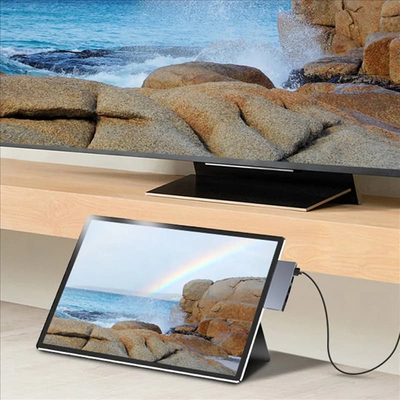 Per Surface Pro 6 5 4 Hub Docking station USB 5 in 1 nera con lettore di slot per scheda di memoria USB 3.0 a 2 porte compatibile 4K
