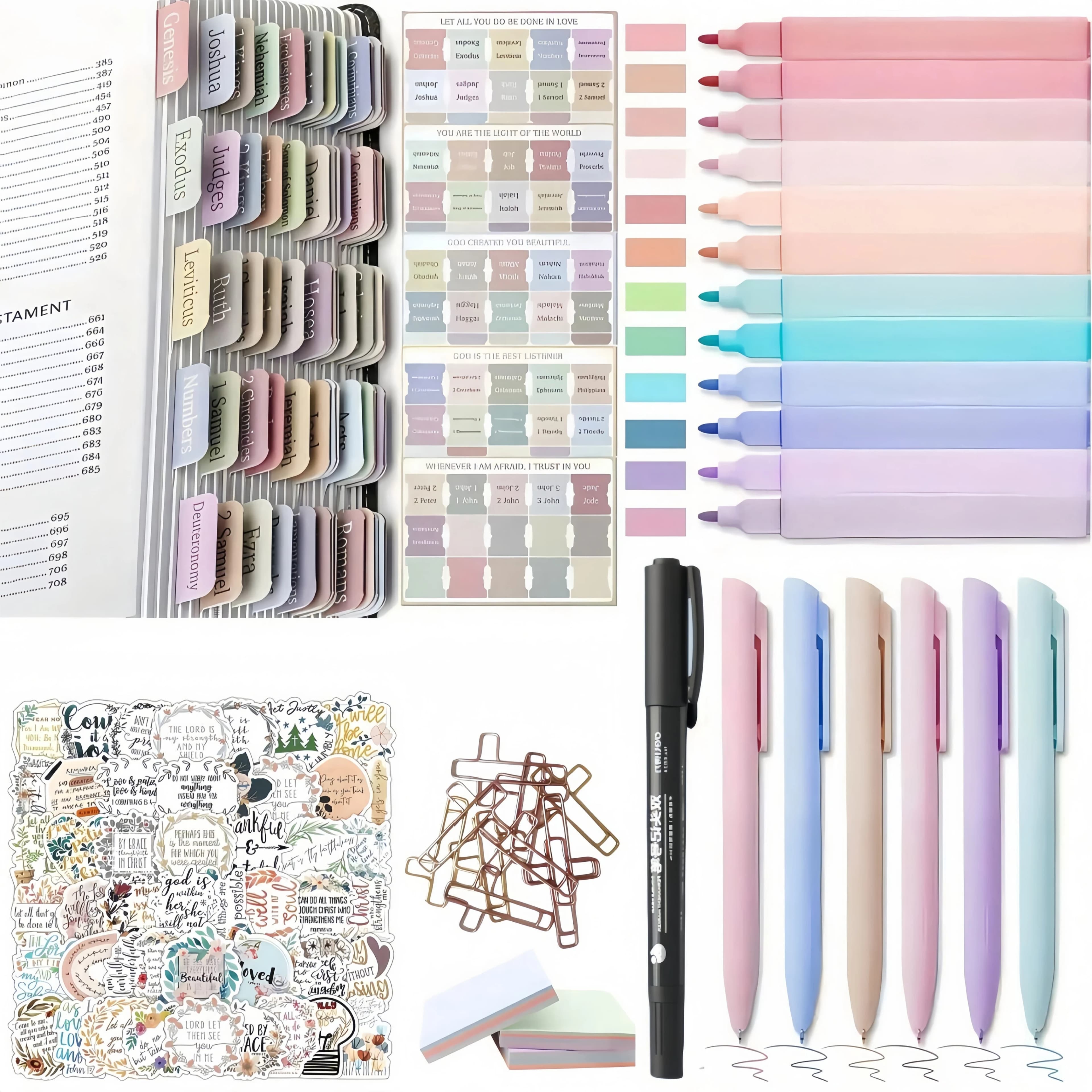 36PCS Bible Journaling Kit,sticker,Study Supplies,Bible Highlighters, Bible Pens, Bible Journaling Kit for Gift,office supplies.