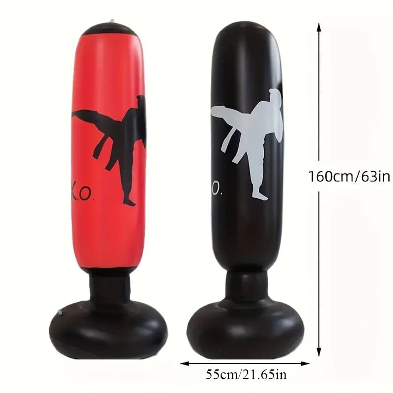 Portable Inflatable Punching Bag Heavy Duty Standing Boxing Sandbag for Home Fitness Workout