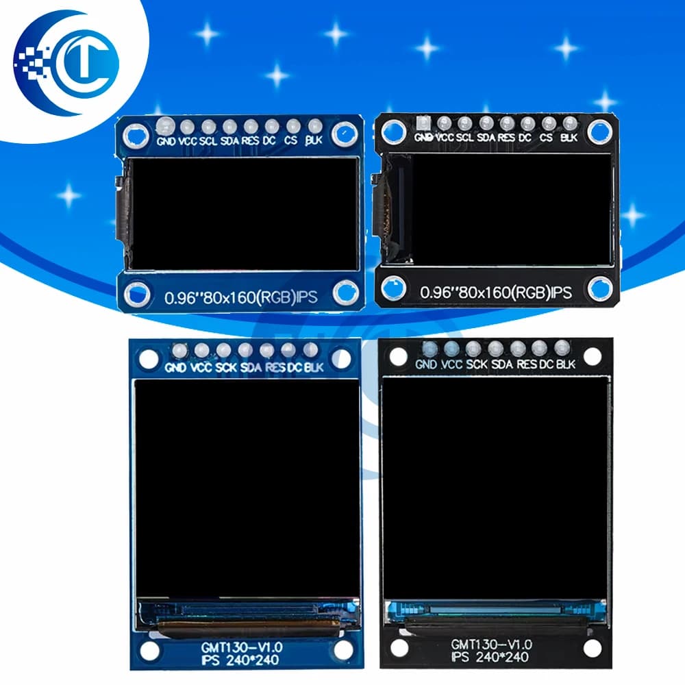 Modulo display LCD TFT da 1 pezzo da 0,96/1,3 pollici Driver SPI ST7735, colori 65K, risoluzione 80x160 (non OLED), compatibile per Arduino