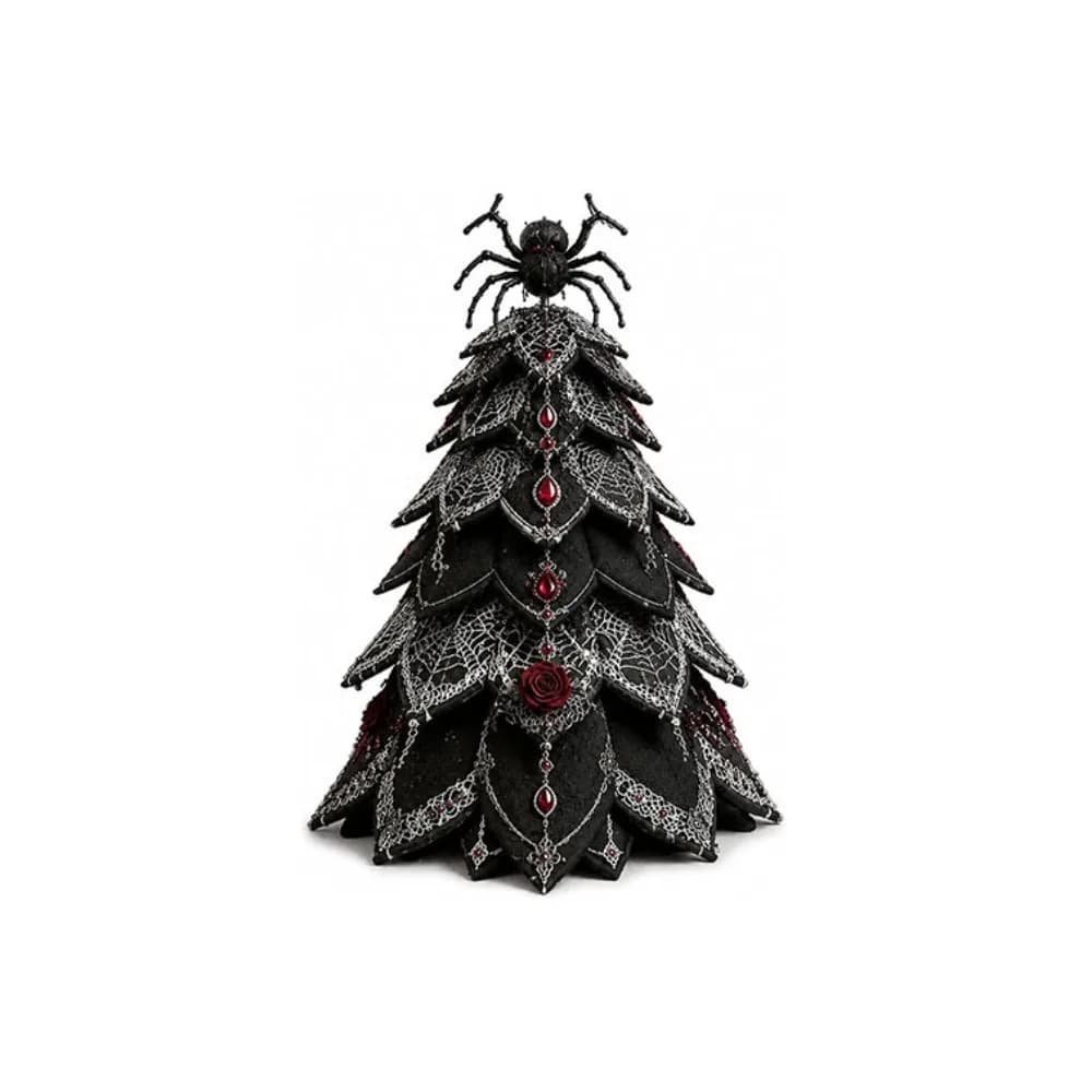 Vintage Halloween Quilted Fabric Tree Kit Black Cat Spider 3D Thick DIY Patchwork Tabletop Tree Set Tree Ornament Pumpkin Ghost