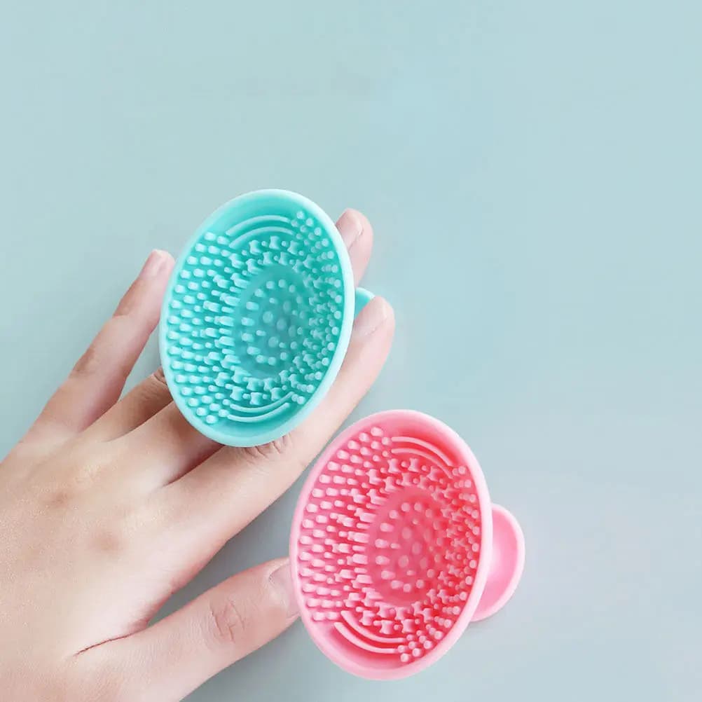 Set di 6 Tappetini in Silicone per la Pulizia dei Pennelli da Trucco, Strumento Compatto Portatile per Pulire Pennelli, Spugne ed Egg Cleaner