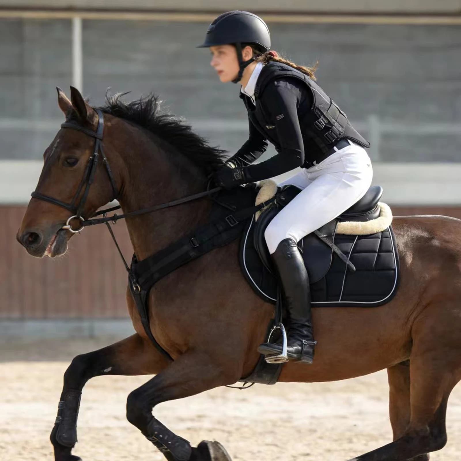 Gilet Equestre Imbottito in Rete, Attrezzatura per Equitazione Traspirante, Gilet di Sicurezza con Assorbimento degli Urti per Protezione Sportiva all'Aperto