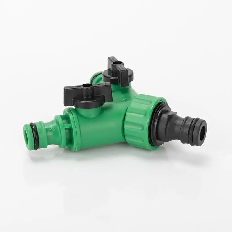 Garden Water Hose Splitter Y Connector 2 Way Valve with Switch Quick Plastic Adapter for Balcony Flower Watering