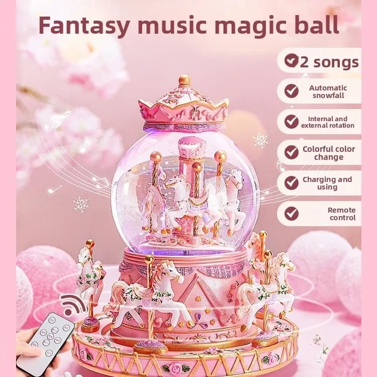 Carillon con Sfera di Cristallo per Bambini, Giocattolo Durevole, Regalo di Compleanno per Ragazze di 10 Anni
