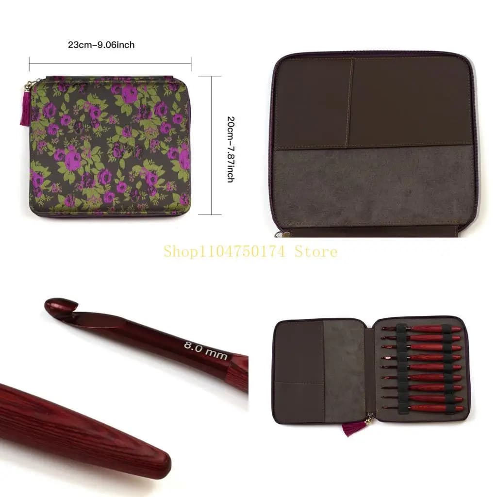 9 pezzi ago per uncinetto in alluminio con manico in legno per borsa per sciarpa e maglione 3,5-8,0 mm