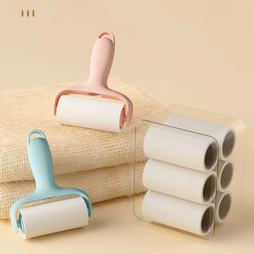 Mini Portable Lint Roller Pet Hair Remover Travel Sticky Roller for Clothes Carpet Lint Brush