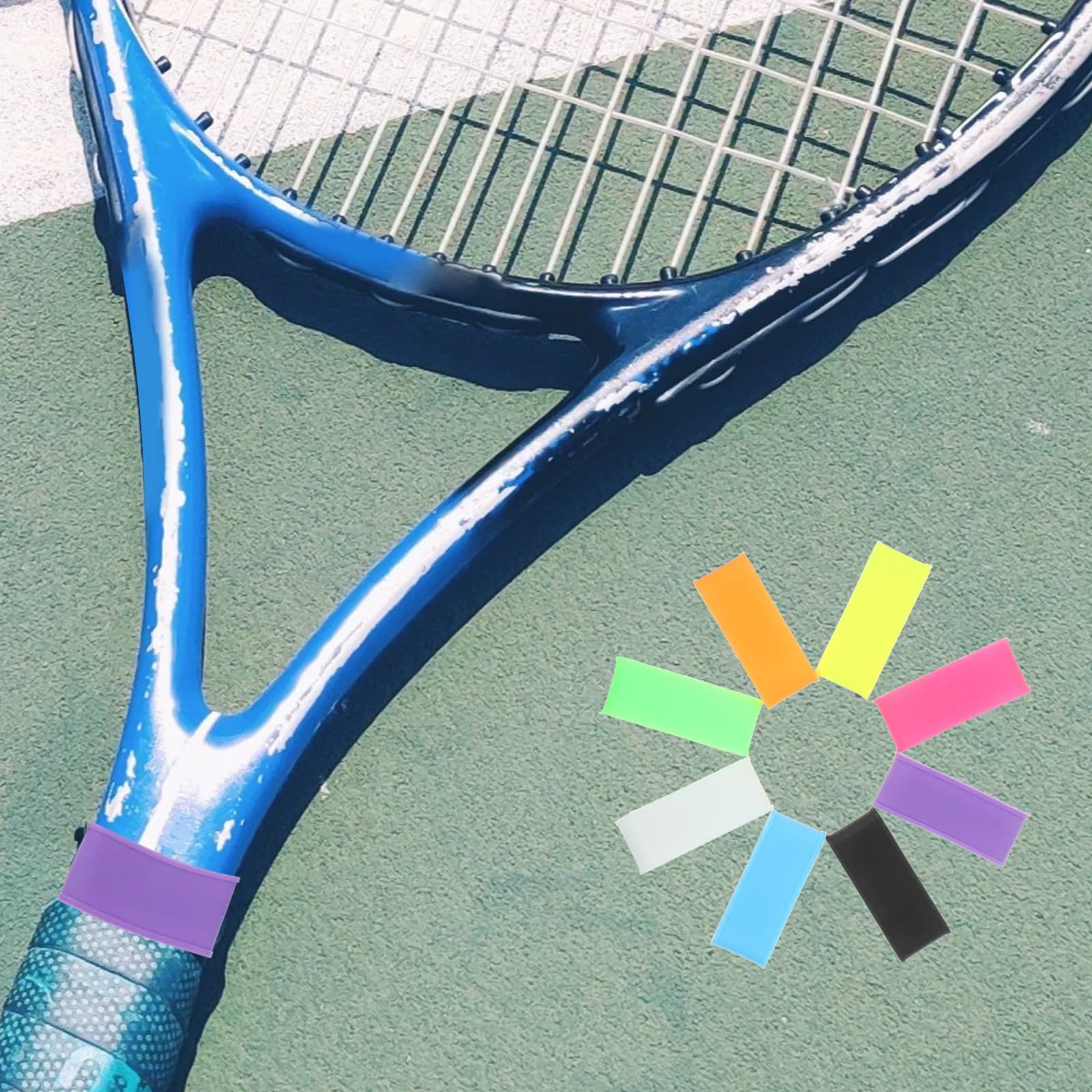16 Pezzi Anelli Professionali in Silicone per Impugnatura Racchetta, Protezioni Antiscivolo Compatte per Tennis e Badminton