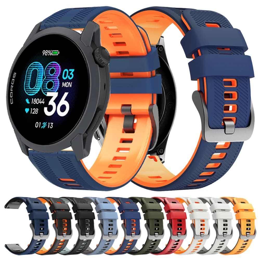 22mm Silicone Smartwatch Band For COROS PACE 4 3/PACE Pro/APEX 2 Pro/APEX 4 42mm Sports Strap Correa For Realme Watch 5 Bracelet