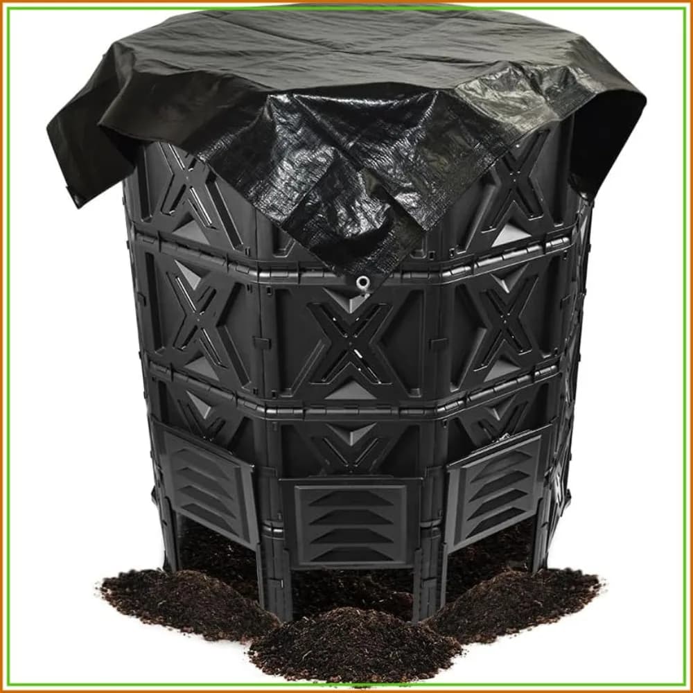 190 Gallon Outdoor Compost Bin, 720L Garden Composter with Aeration Vents, BPA-Free PP Panels, Modular Design, Bottom Access Door