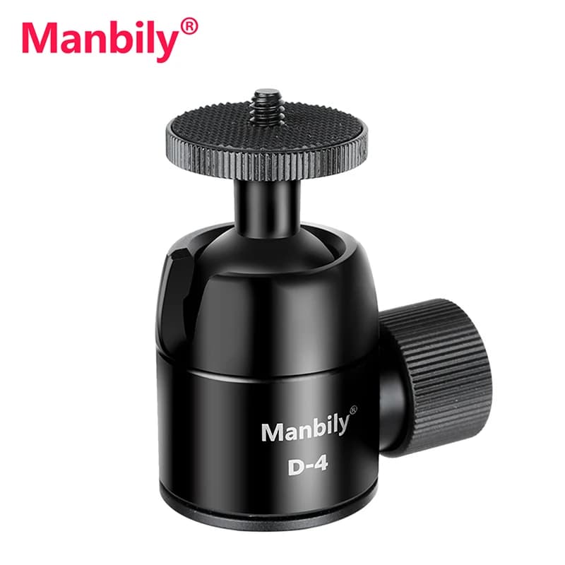 Manbily Fotocamera Testa a sfera in metallo 28 mm Panoramica 360 gradi Flessibile Selfie Stick Treppiede Monopiede Adattatore per montaggio Max. 5 kg/11 libbre