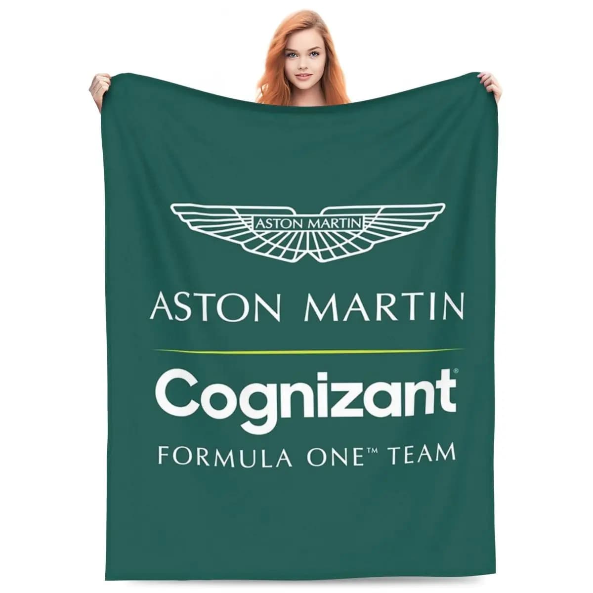 Coperta della squadra Aston Martin Cognizant F1, morbida e calda coperta in flanella per letto, soggiorno, picnic, viaggio, divano di casa