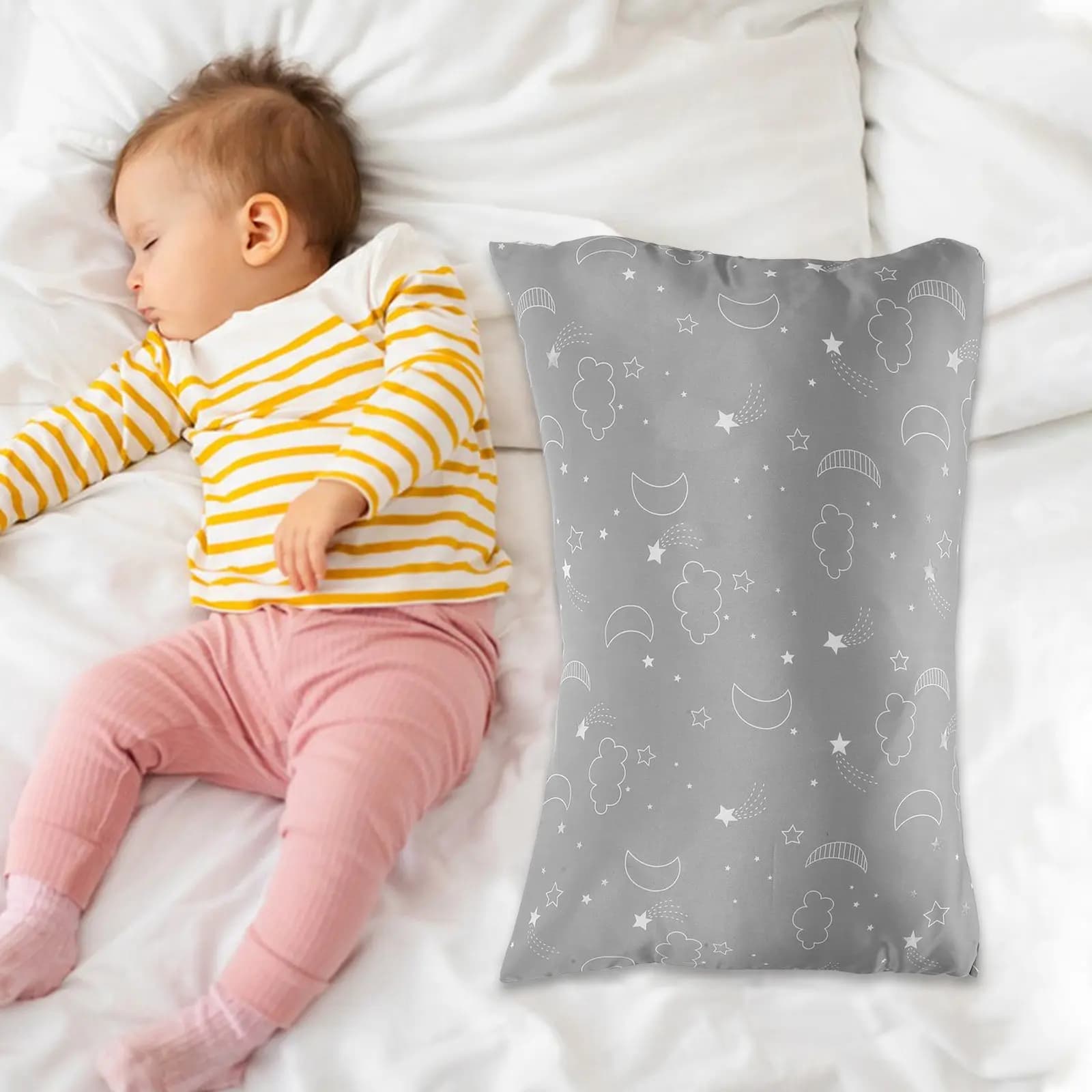 Federa per cuscino traspirante per bambini, per viaggi e casa, tessuto ultra morbido e liscio, chiusura a busta, lavabile, federa per cuscino per bambini, carina