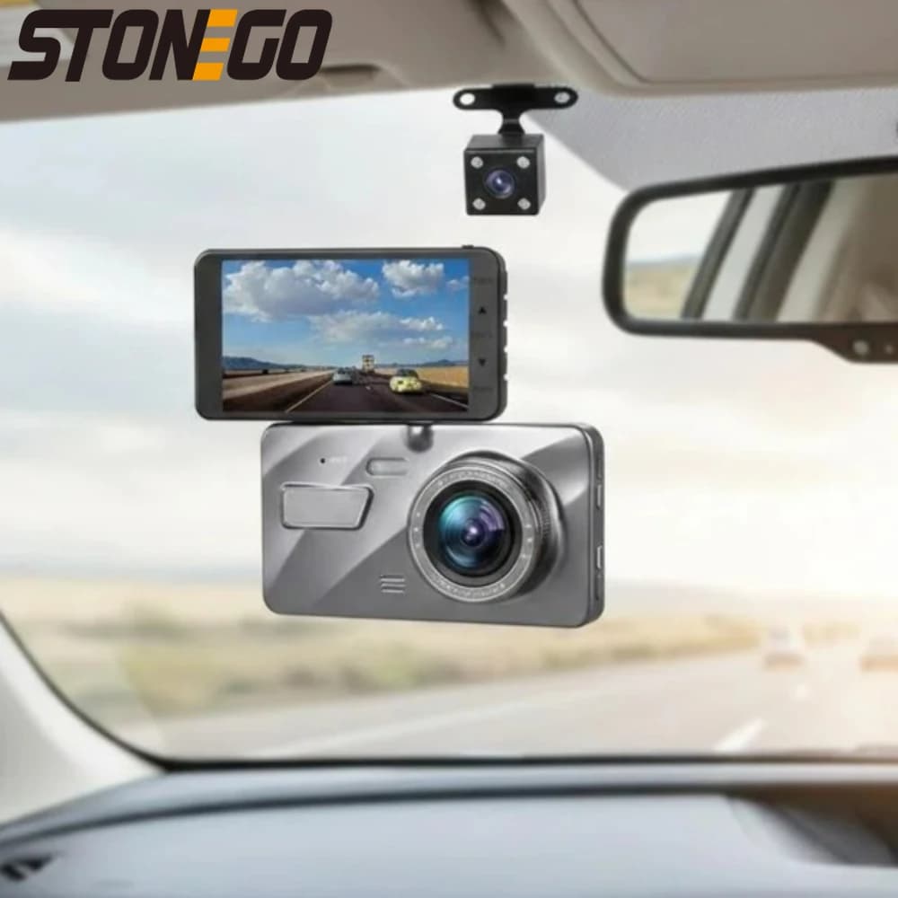 Dash Cam Dual 1080P Front and Rear with 4 Inch LCD, Night Vision, 170 Degree Vision Angle, G Sensor, Loop Registration, Parking Monitoring, DVR for Cars