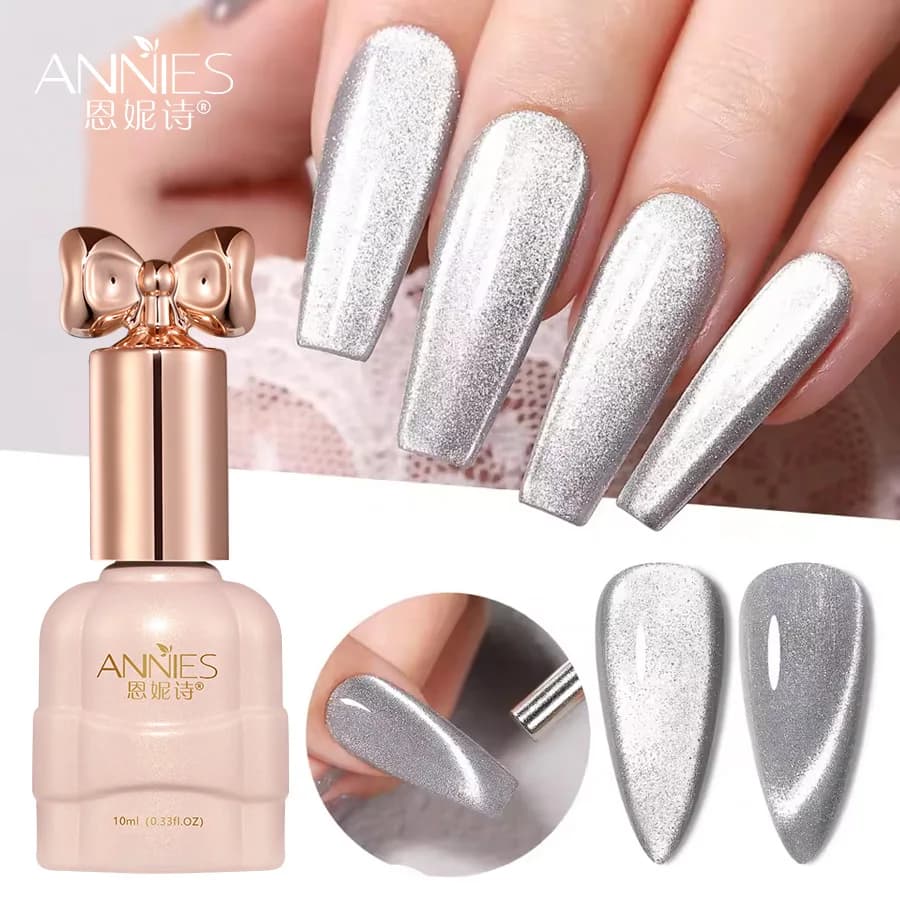Smalto per unghie gel Cat Eye da 10 ml Riflessione Smalto per unghie magnetico argento Smalto gel per unghie professionale per manicure fai da te