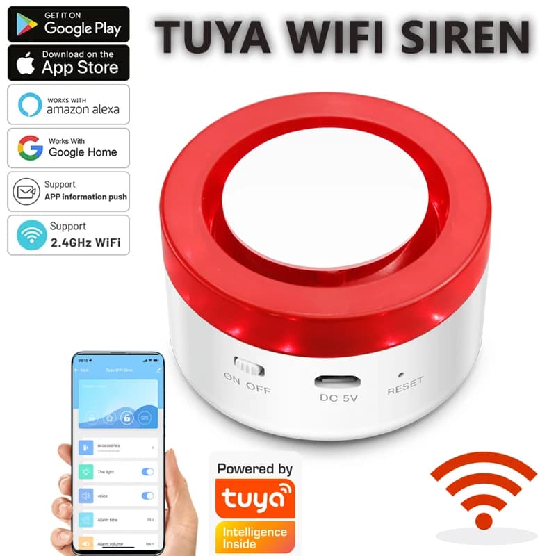 Tuya Smart WIFI Sistema di allarme di sicurezza wireless Kit allarme Antifurto domestico Sensore porta di movimento 433 mhz Compatibile con Google Home Alexa
