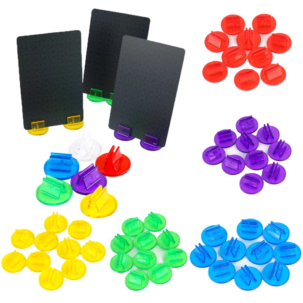 Porta carte da 50 pezzi Supporti per carte in plastica traslucida per accessori per giochi da tavolo Oggetti di scena fissi