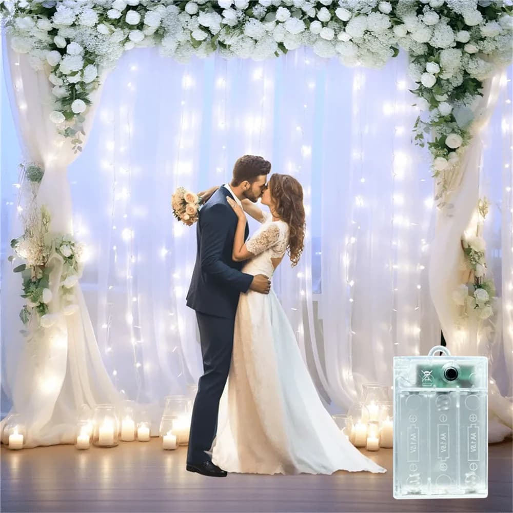 Luci a Tenda LED a Batteria 3/6M per San Valentino, Decorazione Ramadan, Casa, Fata, Eid Mubarak, Matrimonio, Compleanno