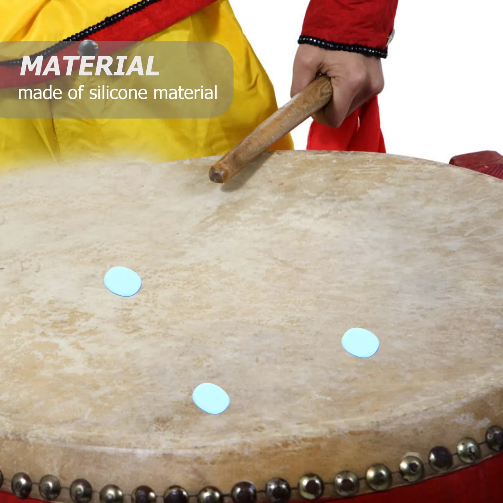 24 pezzi pad per batteria muto in silicone autoadesivo silenzioso cuscinetti per pratica rullante set di accessori per batteria pacchetto pad per pratica rullante