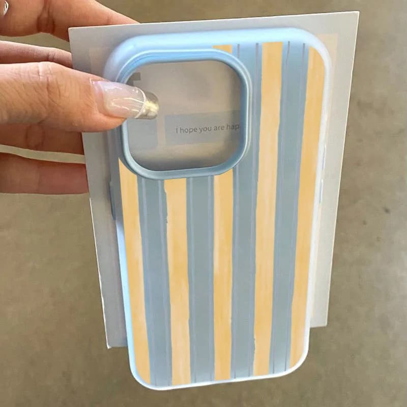 Stylish Yellow Striped Phone Case For Samsung GalaxyA55 A54 A34 A36 S26 S25 S24 S23 Ultra S21 FE S22 Plus A57 A56 A35 A33 Funda