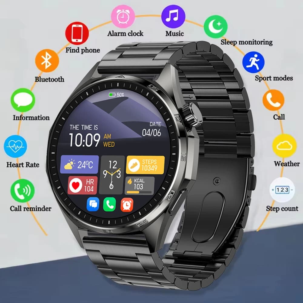 Nuovo Smartwatch 2026 con Chiamate Bluetooth per Uomo, Schermo AMOLED HD da 1,53 Pollici, Impermeabile IP68, Cardiofrequenzimetro, Watch 6 Pro
