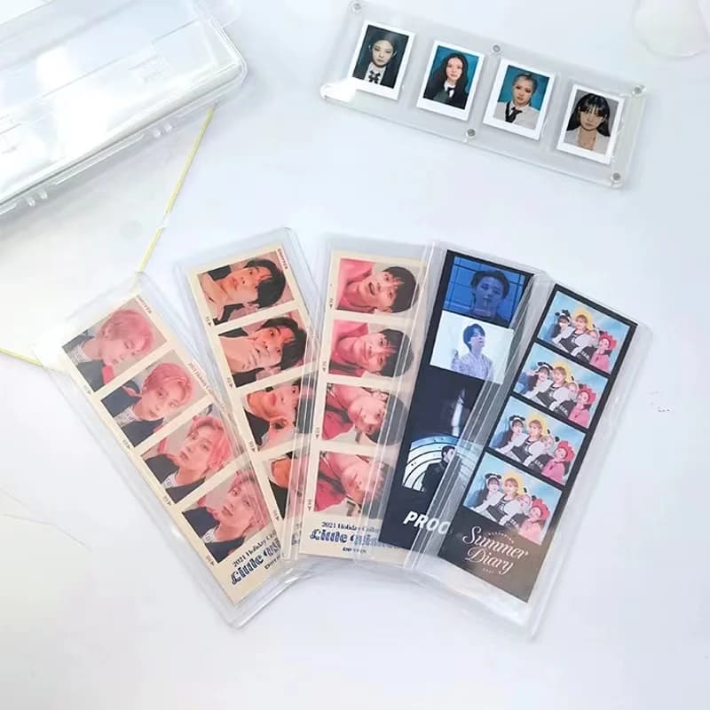 Buste segnalibro per cabina fotografica trasparenti Cornici per cabina fotografica vuote Supporto per maniche protettive per carte da 2x6 pollici per forniture per la raccolta di carte